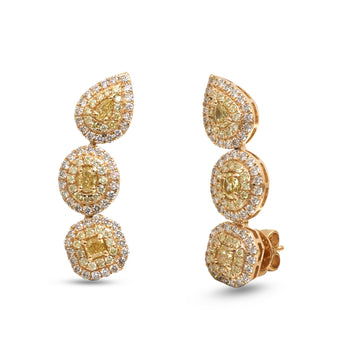 JPERG-4653/13234 Yellow Diamond Diamond Earring | 18K