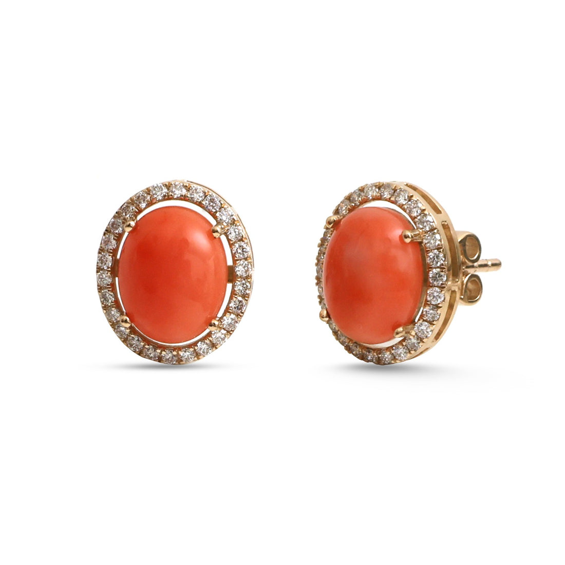 JPERG-4659/13249 Diamond Coral Earring | 14K