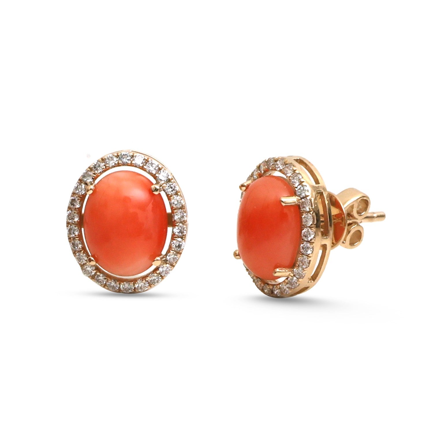 JPERG-4661/13251 Diamond Coral Earring | 14K