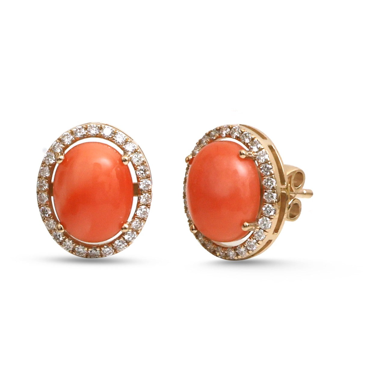 JPERG-4663/13253 Diamond Coral Earring | 14K