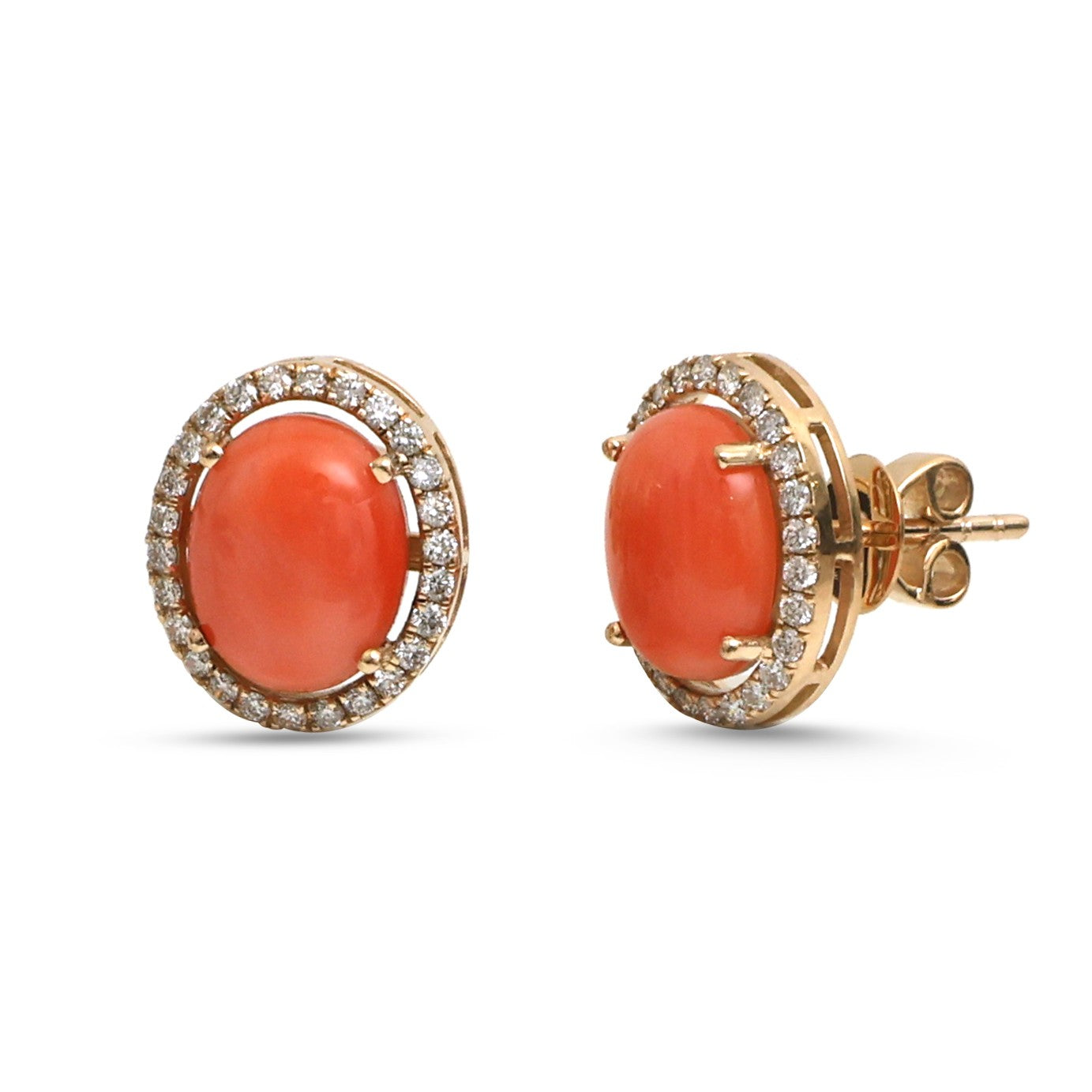 JPERG-4664/13254 Diamond Coral Earring | 14K