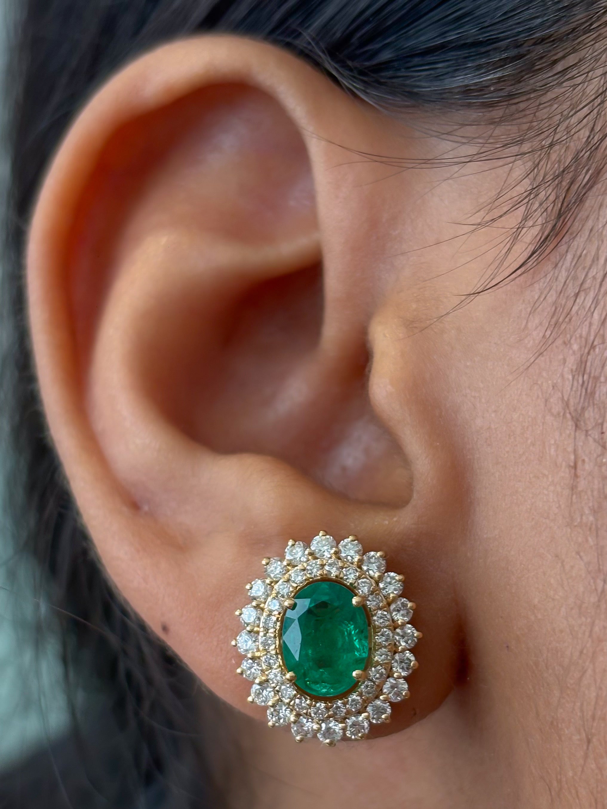 JPERG-4676/13284 Emerald Diamond Earring | 18K