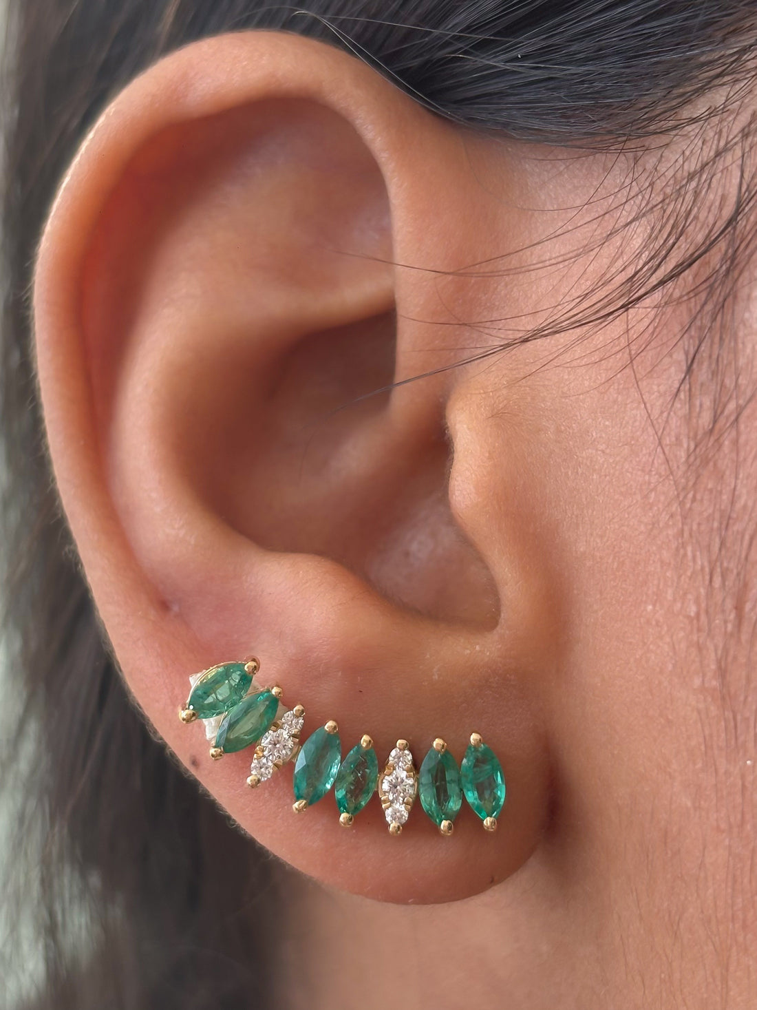 JPERG-4677/13285 Emerald Diamond Earring | 18K