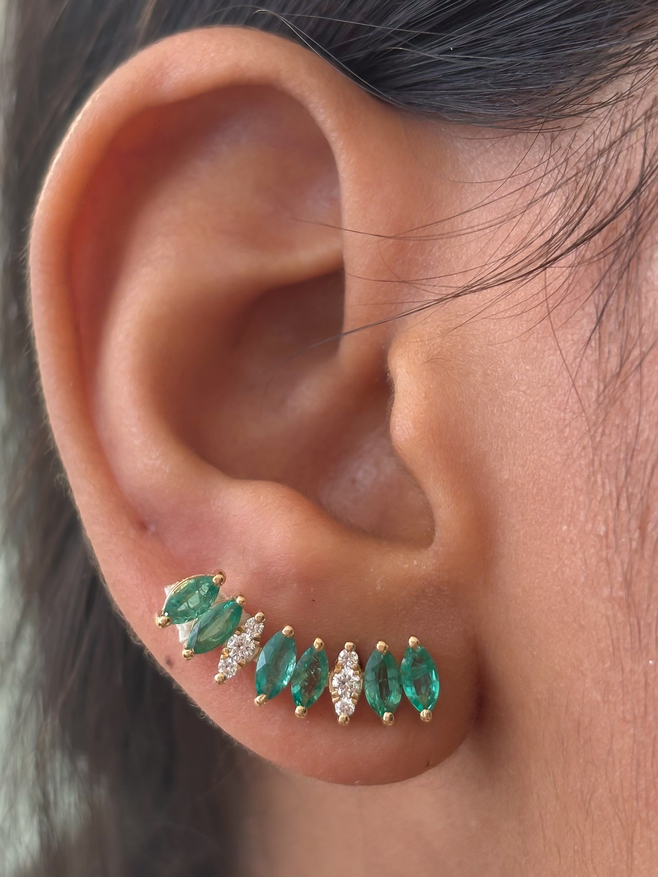 JPERG-4677/13285 Emerald Diamond Earring | 18K