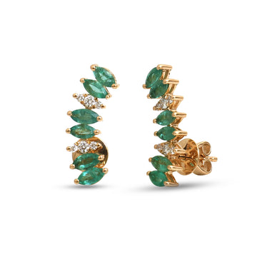 JPERG-4677/13285 Emerald Diamond Earring | 18K