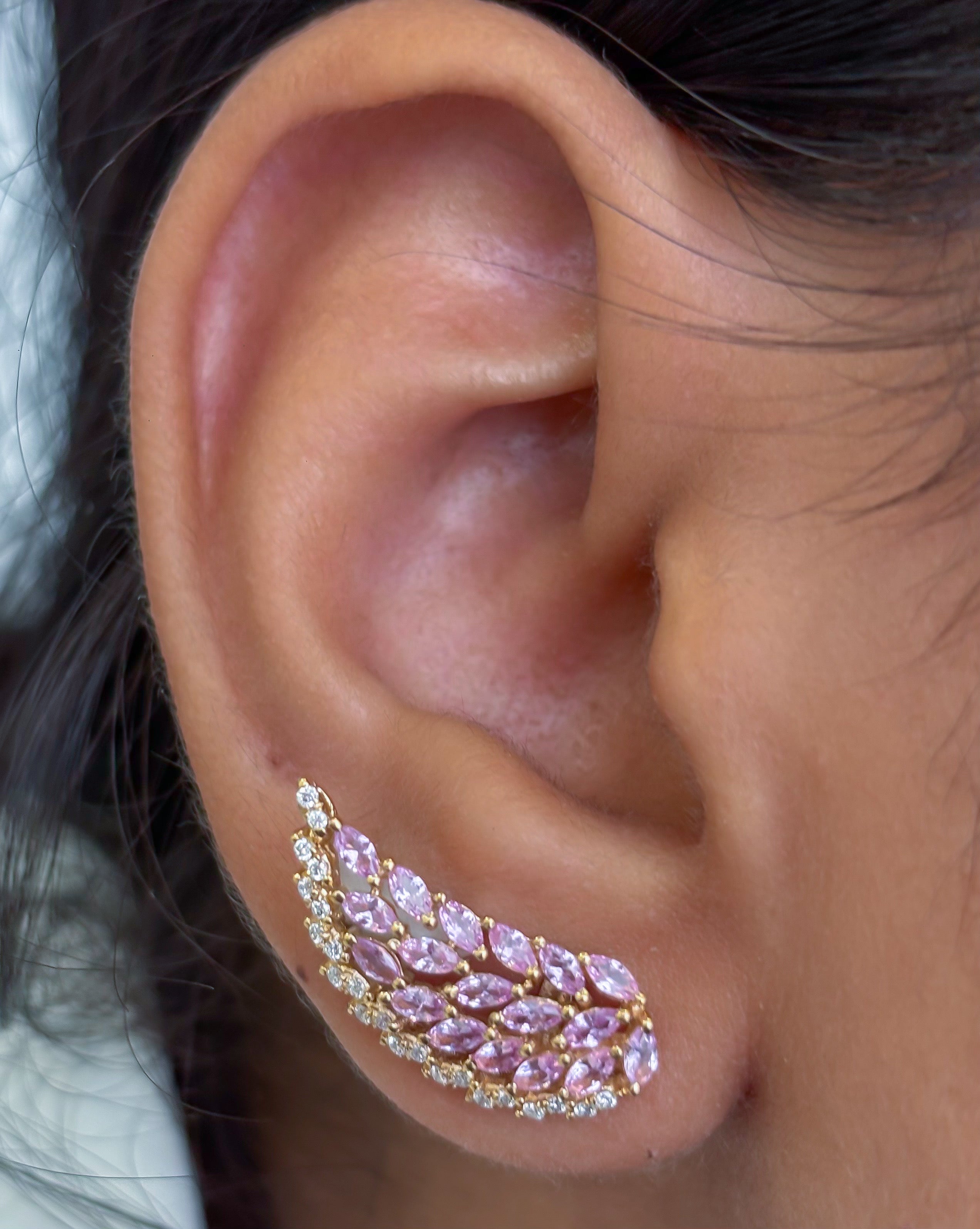 JPERG-4678/13286 Pink Sapphire Diamond Earring | 18K