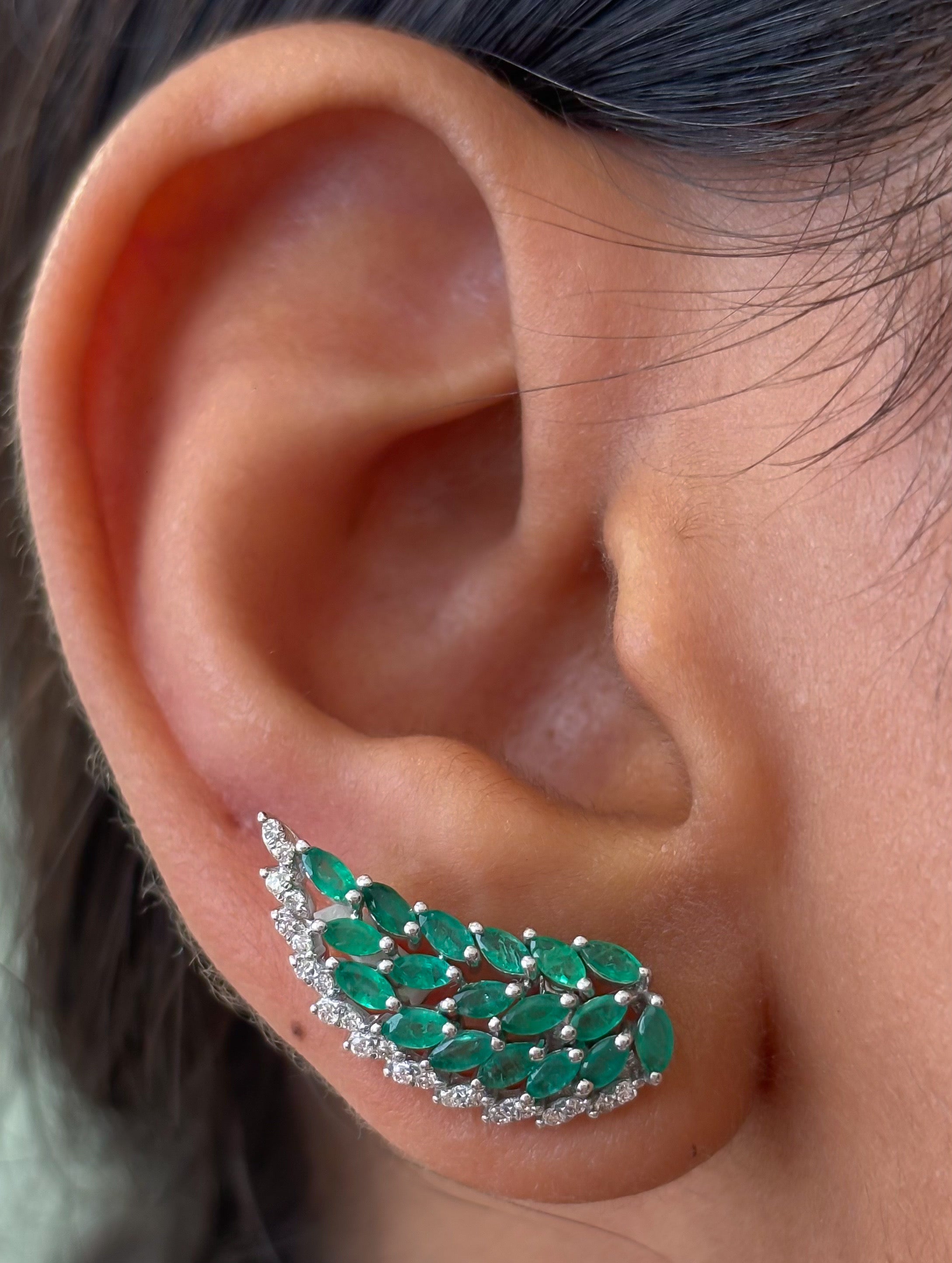 JPERG-4679/13287 Emerald Diamond Earring | 18K