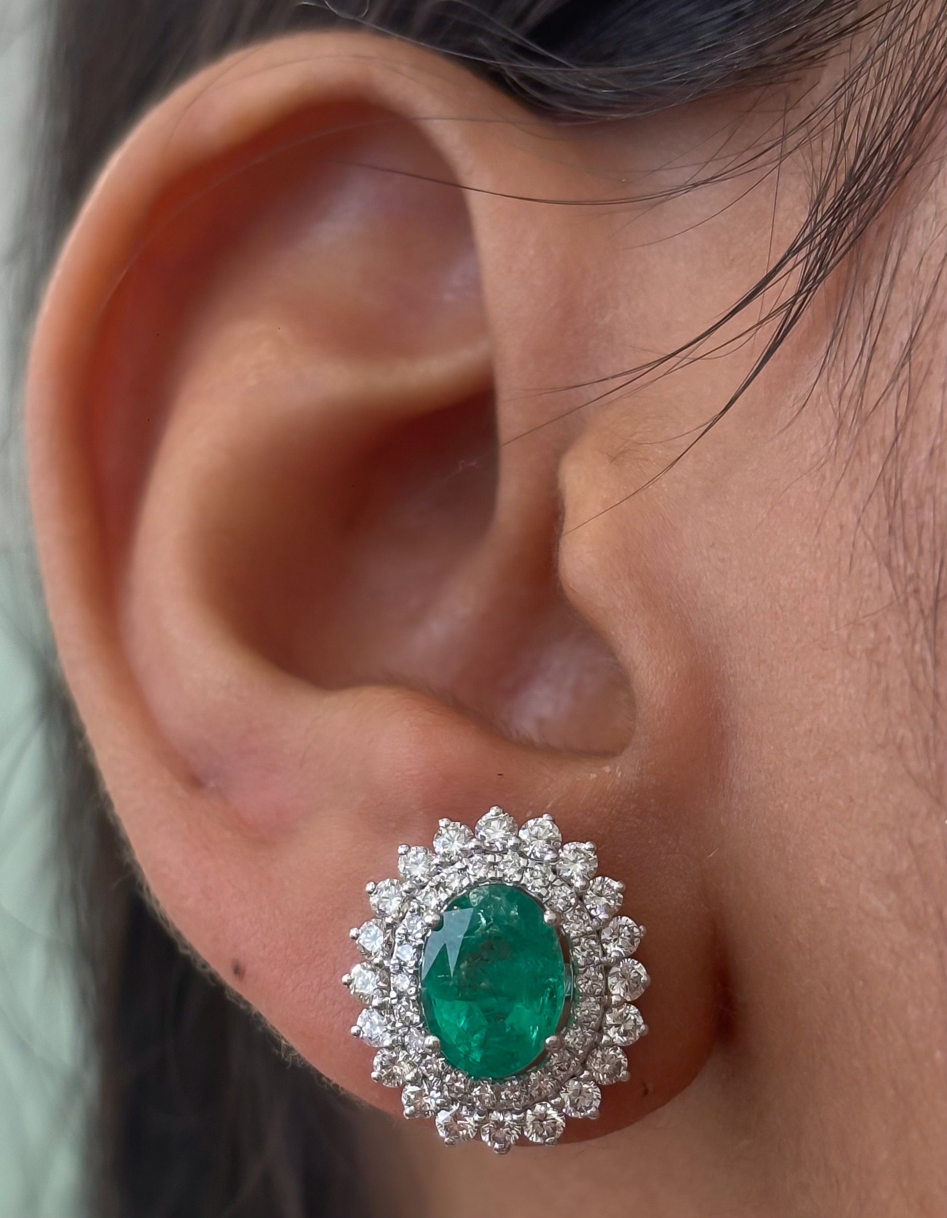 JPERG-4681/13289 Emerald Diamond Earring | 18K