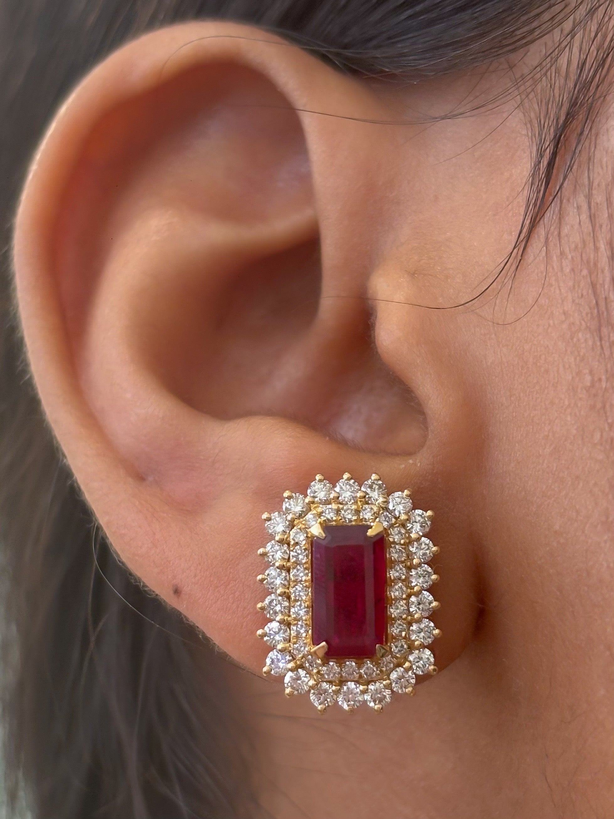JPERG-4682/13290 Ruby Diamond Earring | 18K