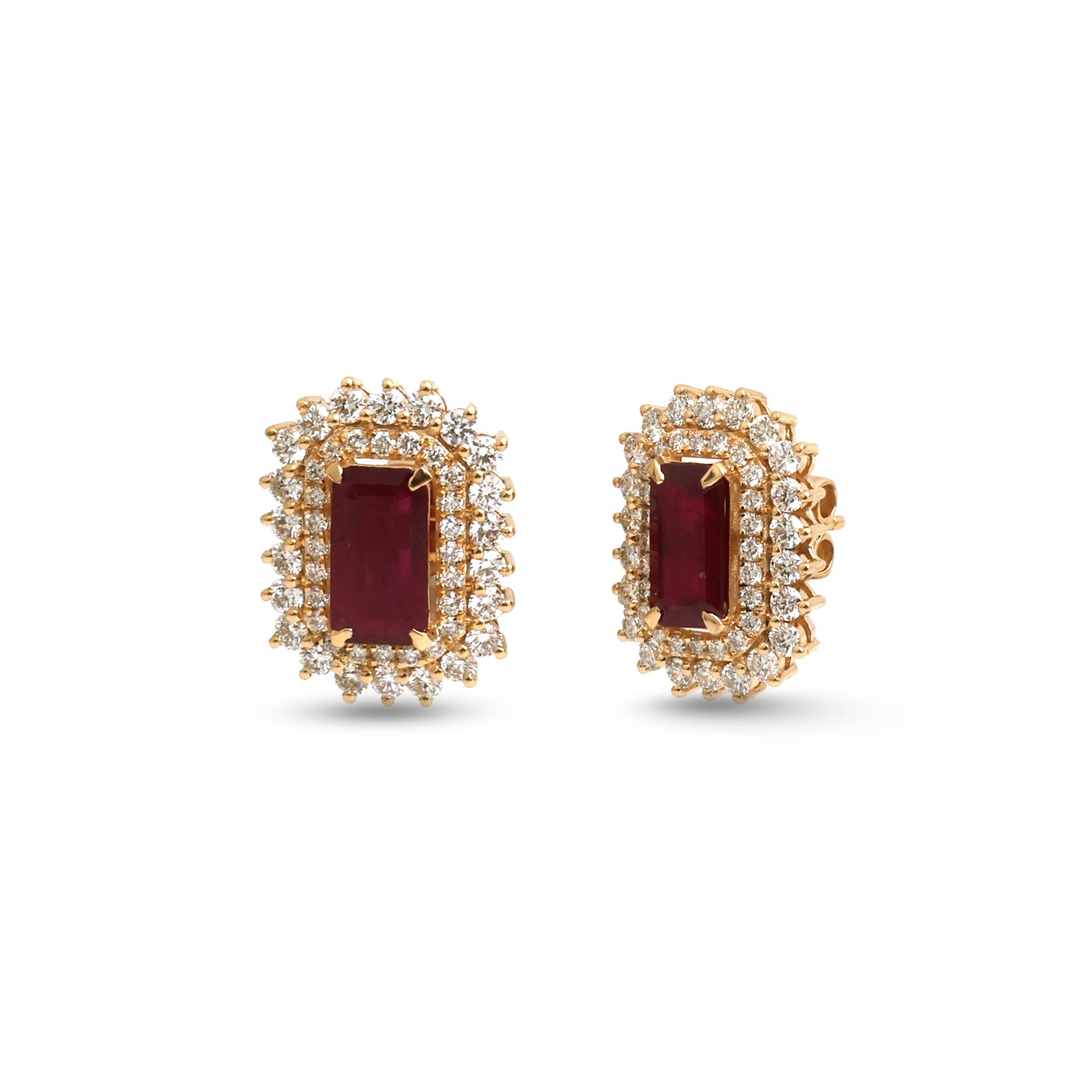 JPERG-4682/13290 Ruby Diamond Earring | 18K