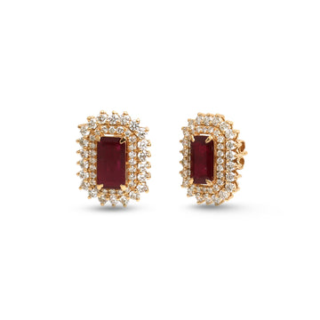 JPERG-4682/13290 Ruby Diamond Earring | 18K