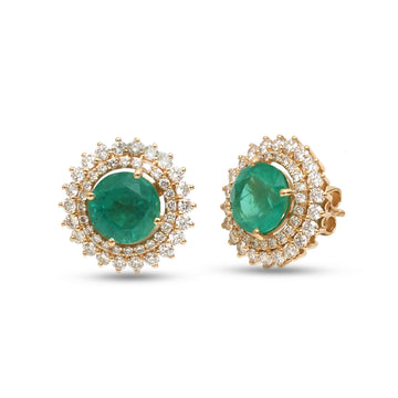 JPERG-4683/13291 Emerald Diamond Earring | 18K