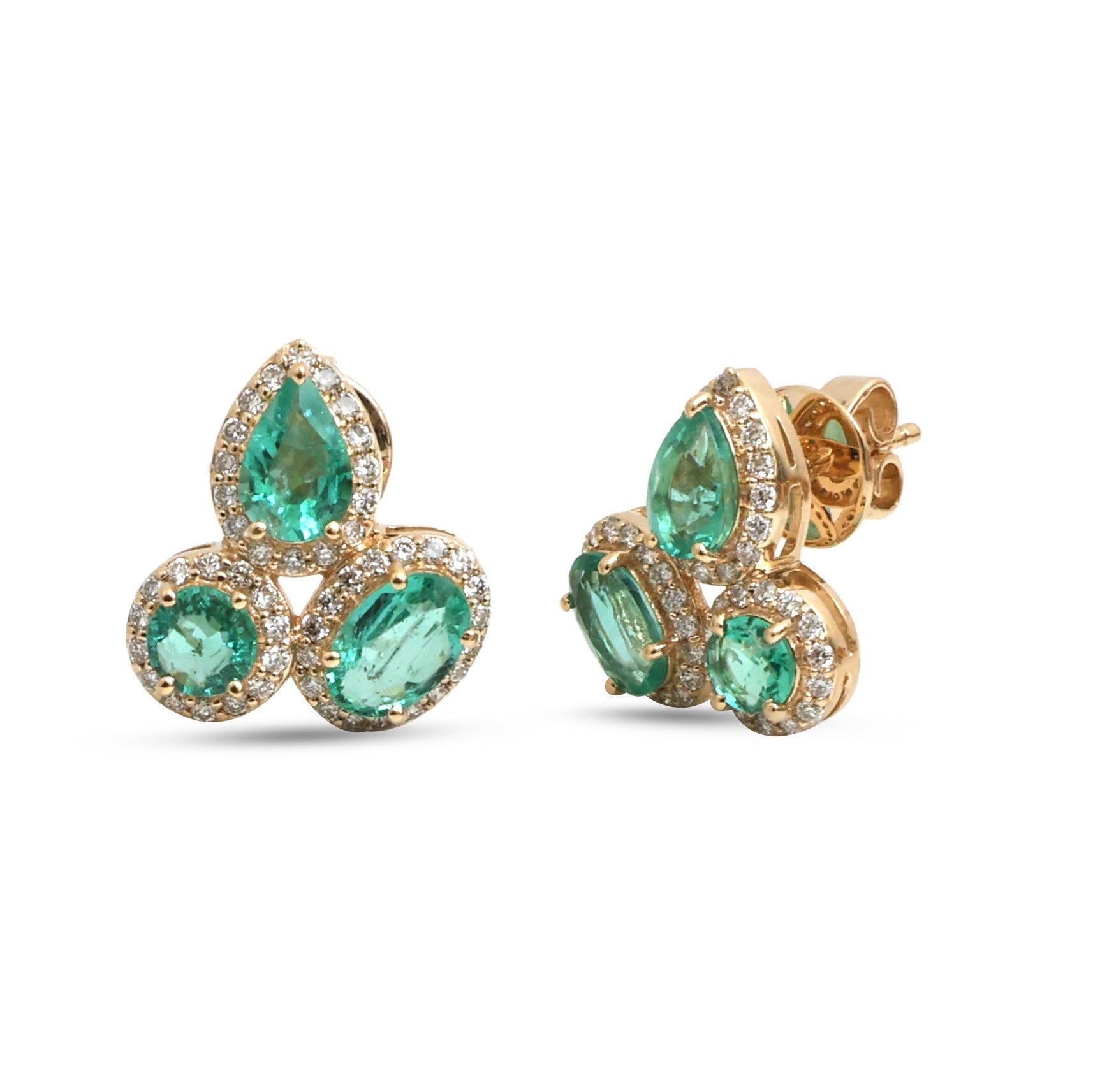 JPERG-4693/13365 Emerald Diamond Earring | 14K