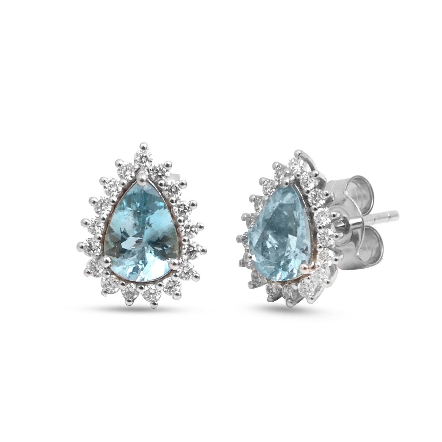 JPERG-4694/13367 Diamond Aquamarine Earring | 14K