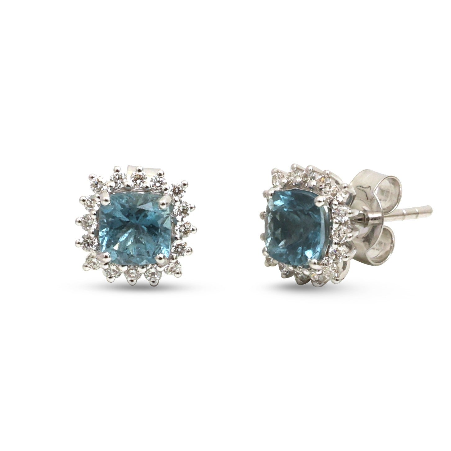 JPERG-4704/13379 Diamond Aquamarine Earring | 14K
