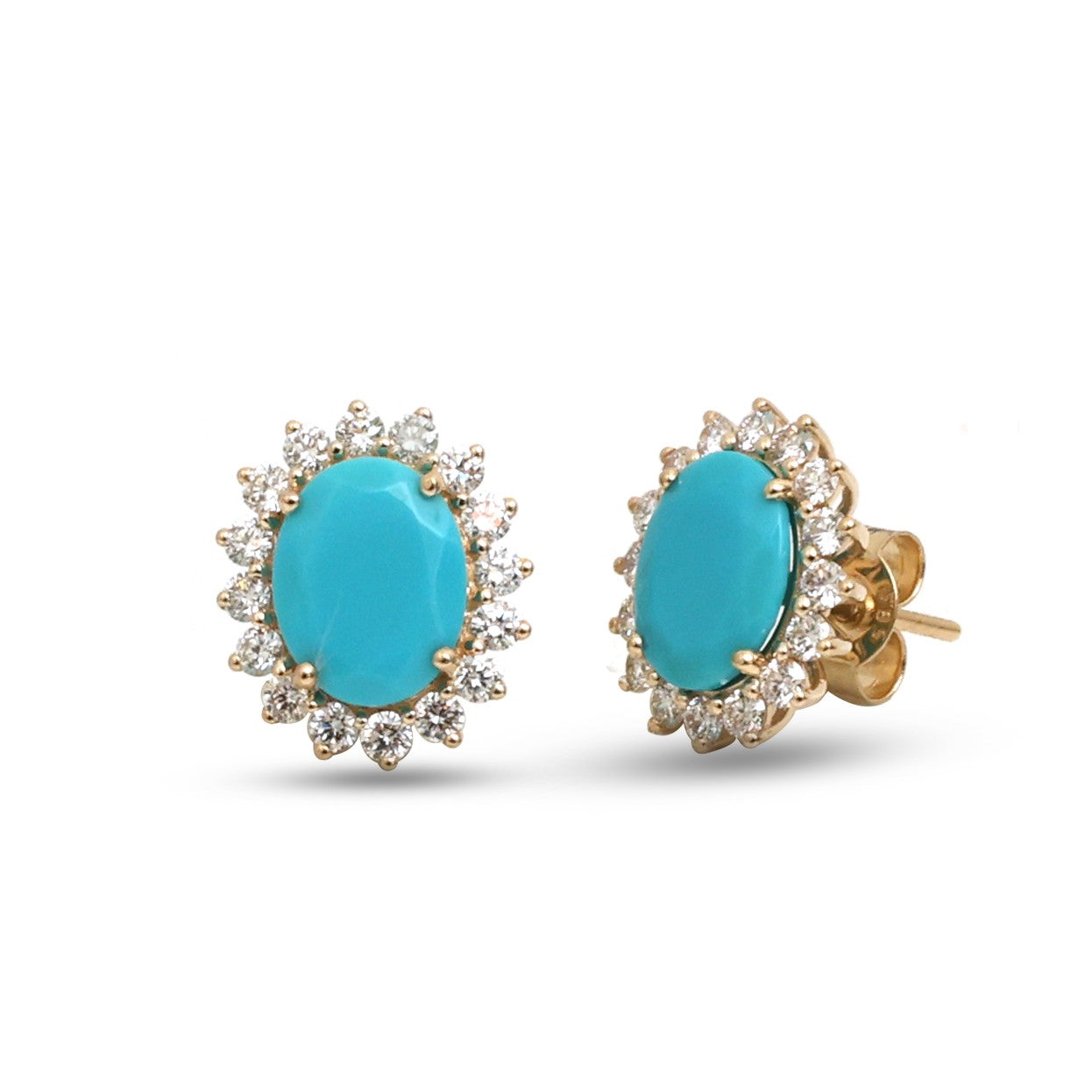 JPERG-4721/13400 Diamond Turquoise Earring | 14K