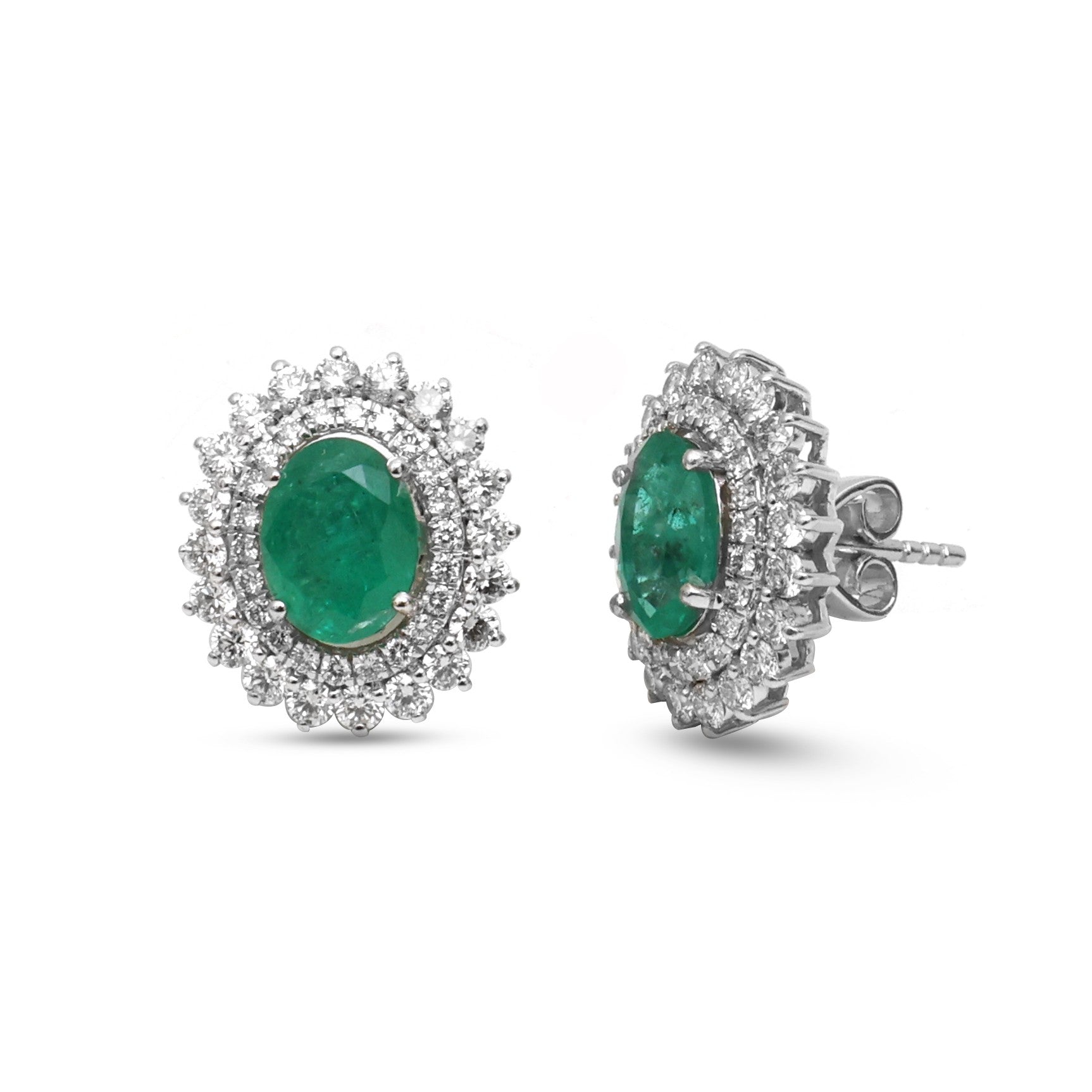 JPERG-4726/13422 Emerald Diamond Earring | 18K