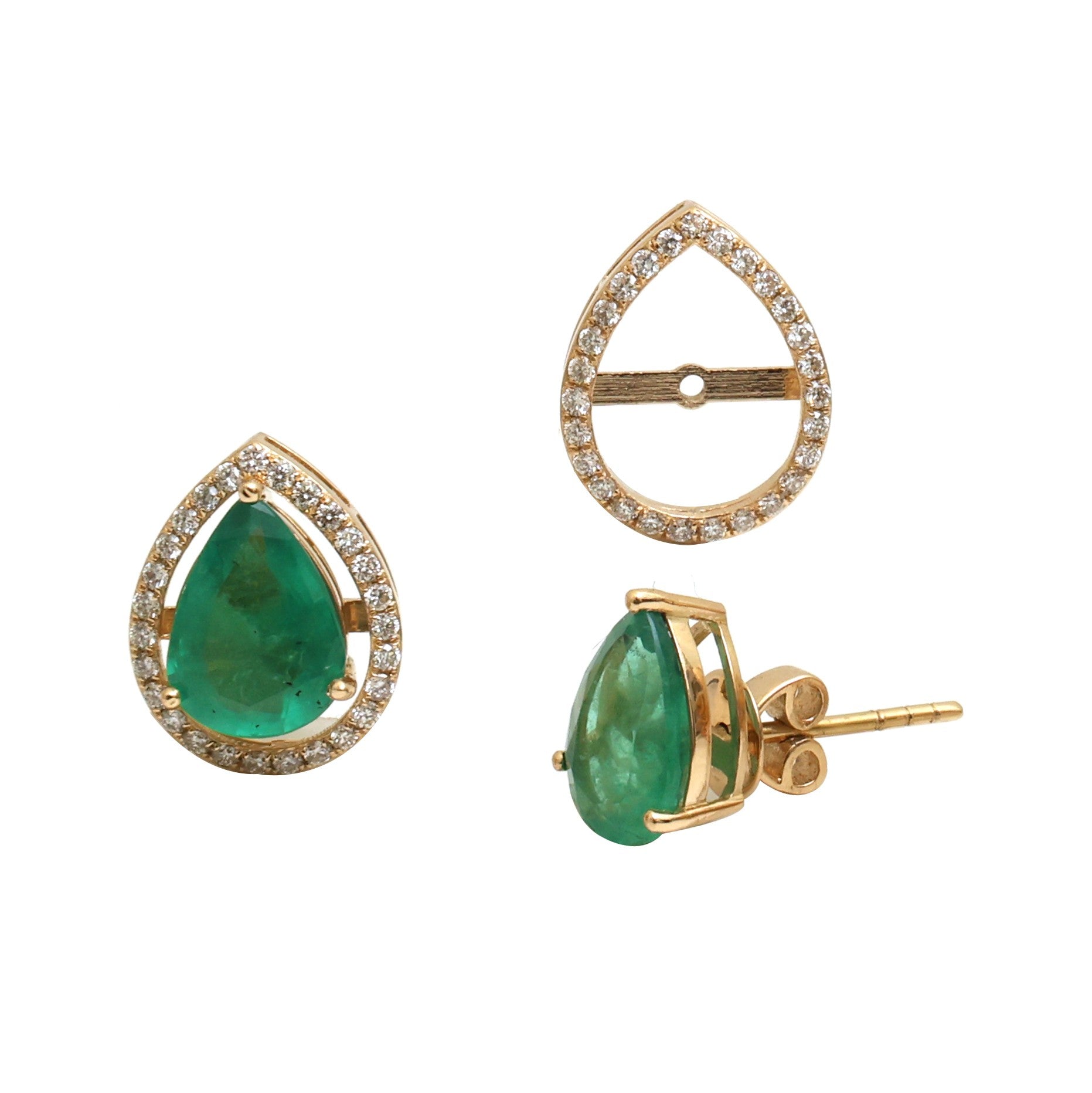 JPERG-4740/13440 Diamond Emerald Earring | 18K