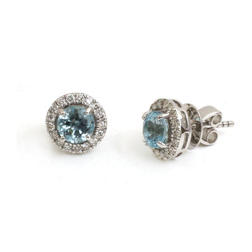 JPERG-4753/13478 Aquamarine Diamond Earring | 14K