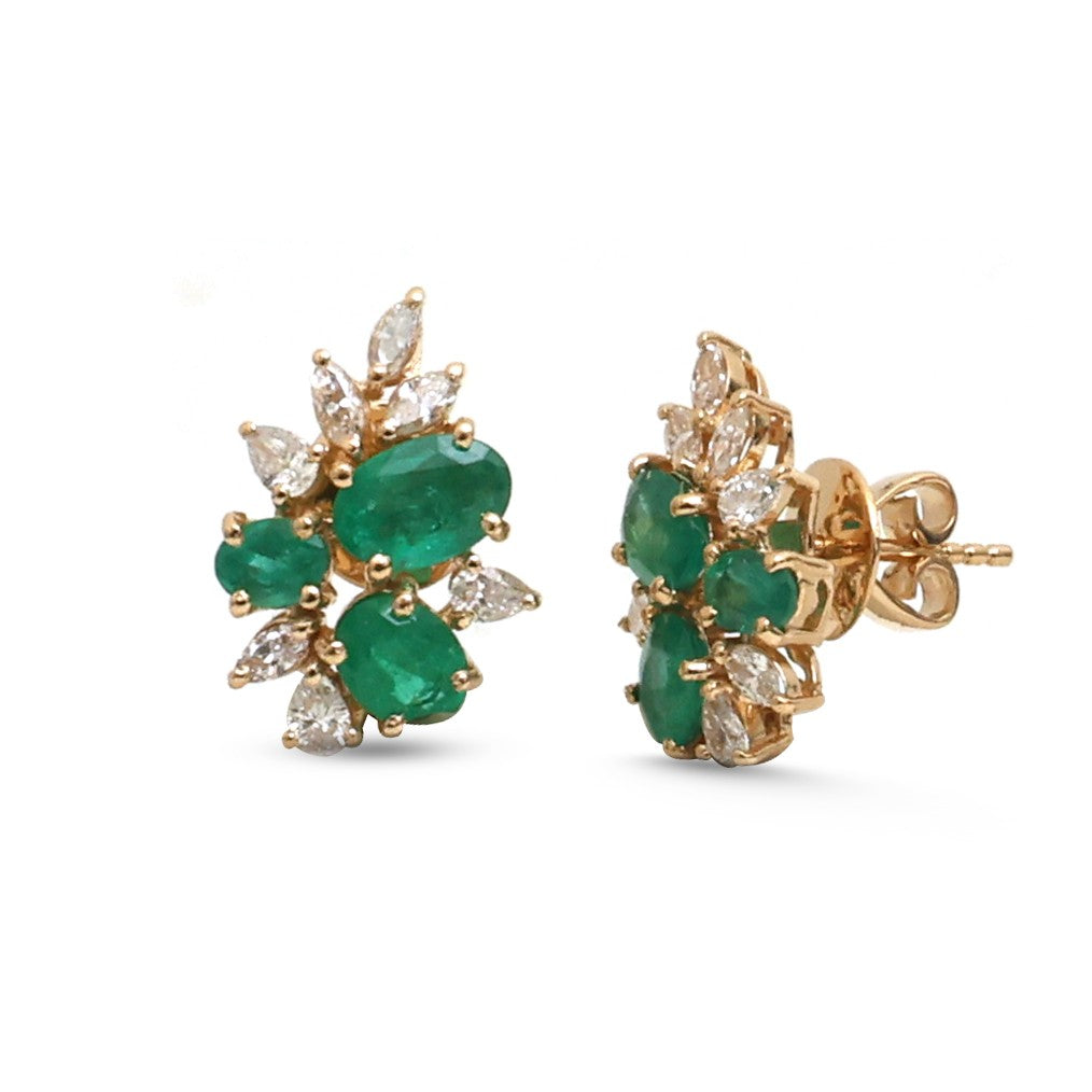 JPERG-4757/13528 Diamond Emerald Earring | 18K