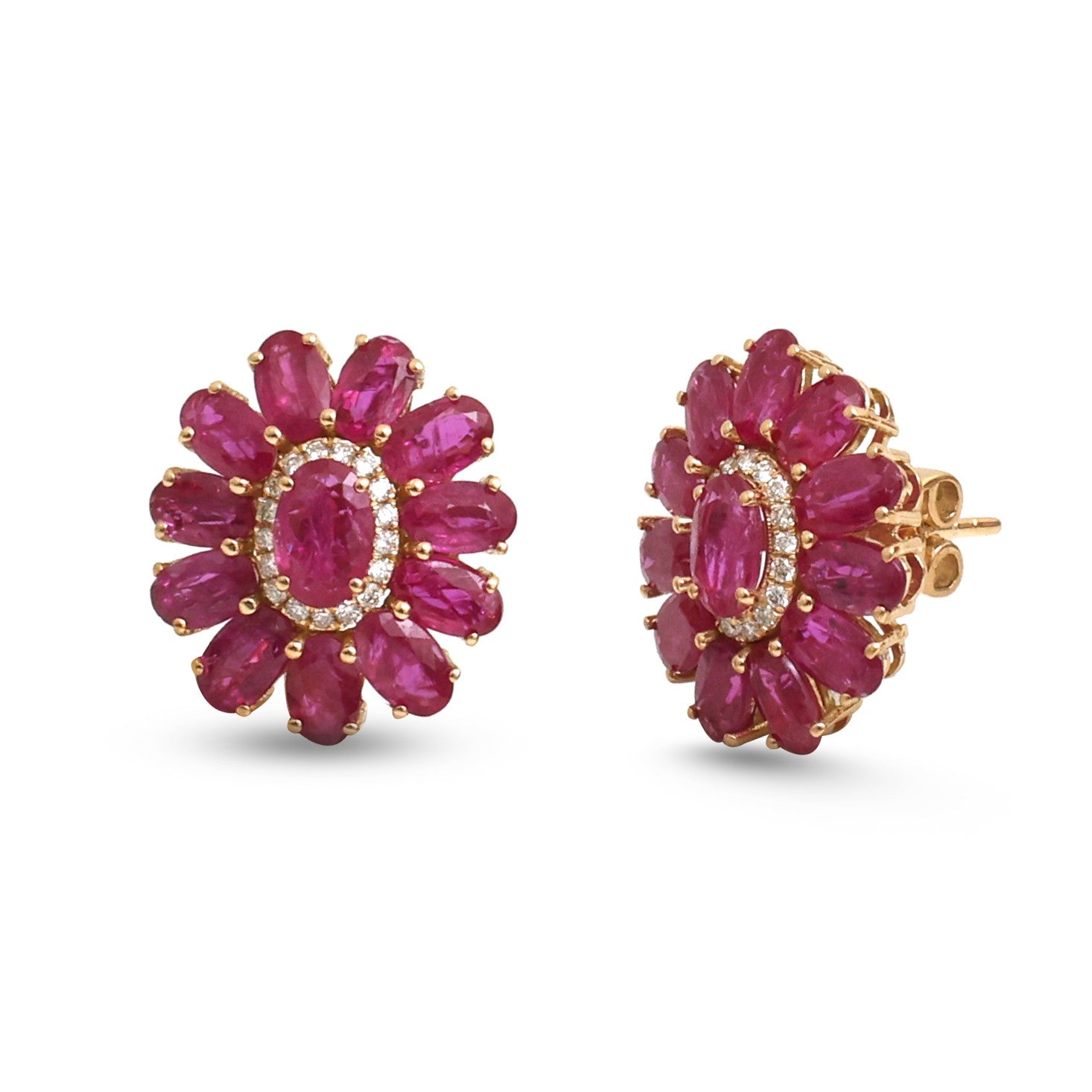 JPERG-4760/13543 Diamond Ruby Earring | 18K