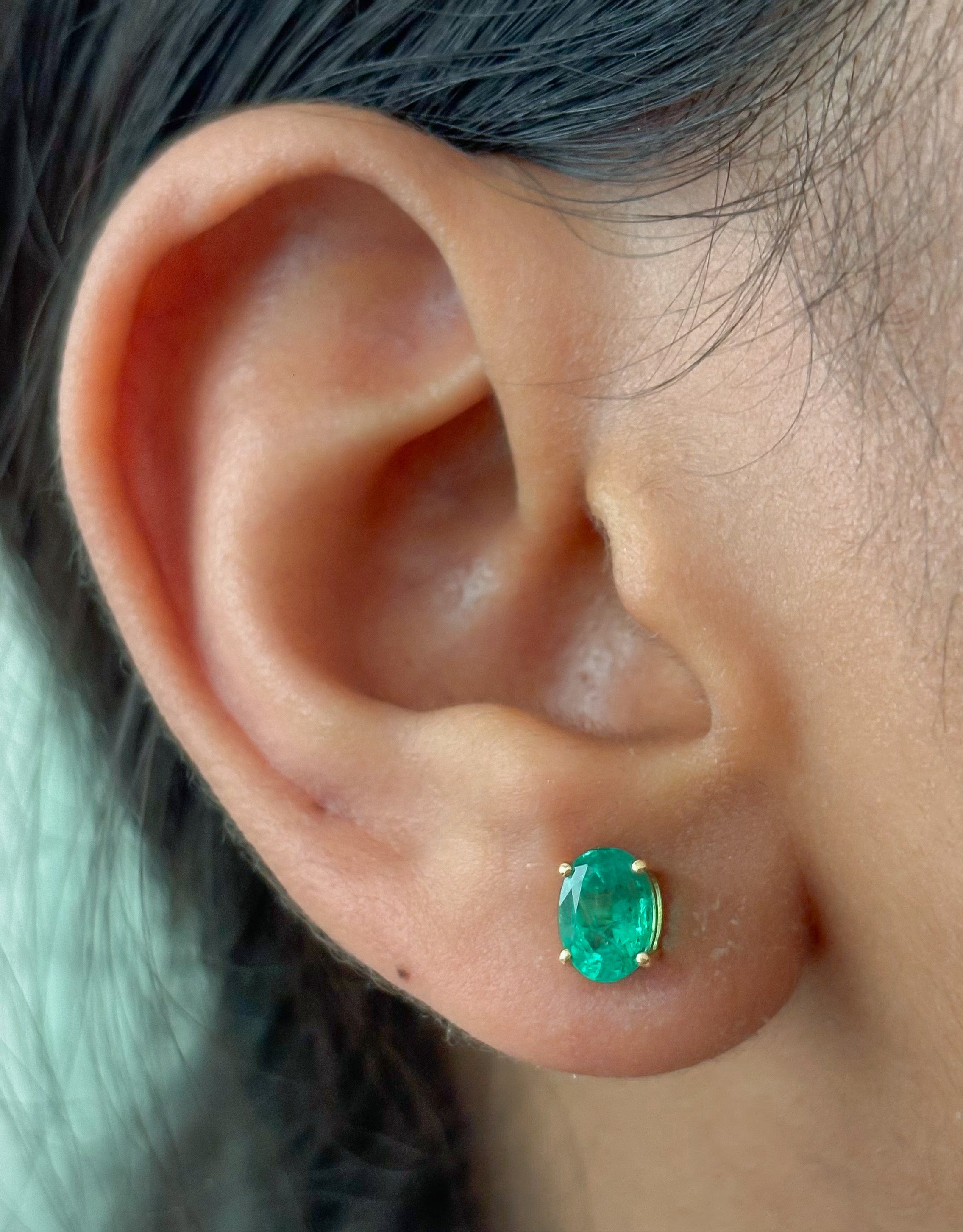 JPERG-4762/13555 Diamond Emerald Earring | 18K