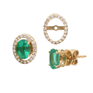 JPERG-4762/13555 Diamond Emerald Earring | 18K
