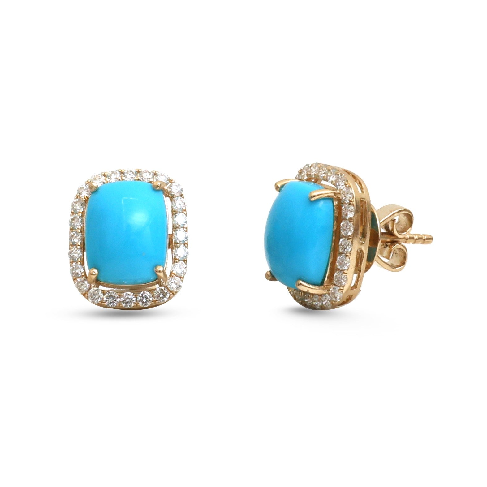 JPERG-4773/13567 Turquoise Diamond Earring | 14K