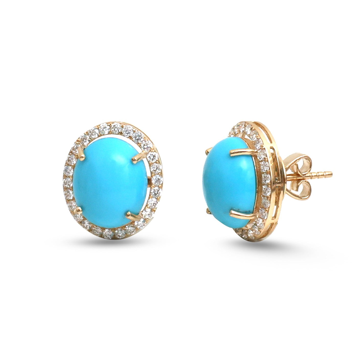 JPERG-4775/13569 Turquoise Diamond Earring | 14K