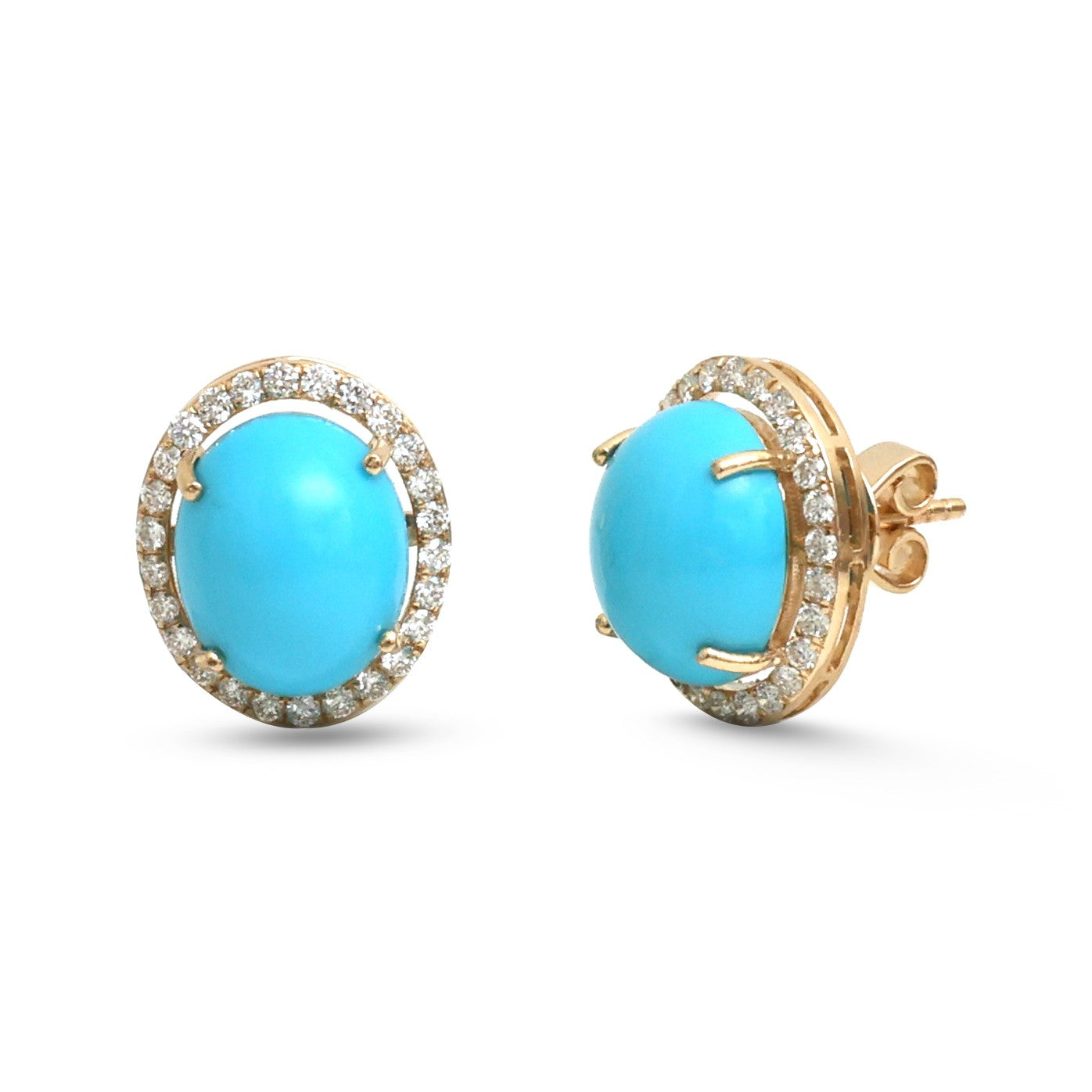 JPERG-4776/13570 Turquoise Diamond Earring | 14K