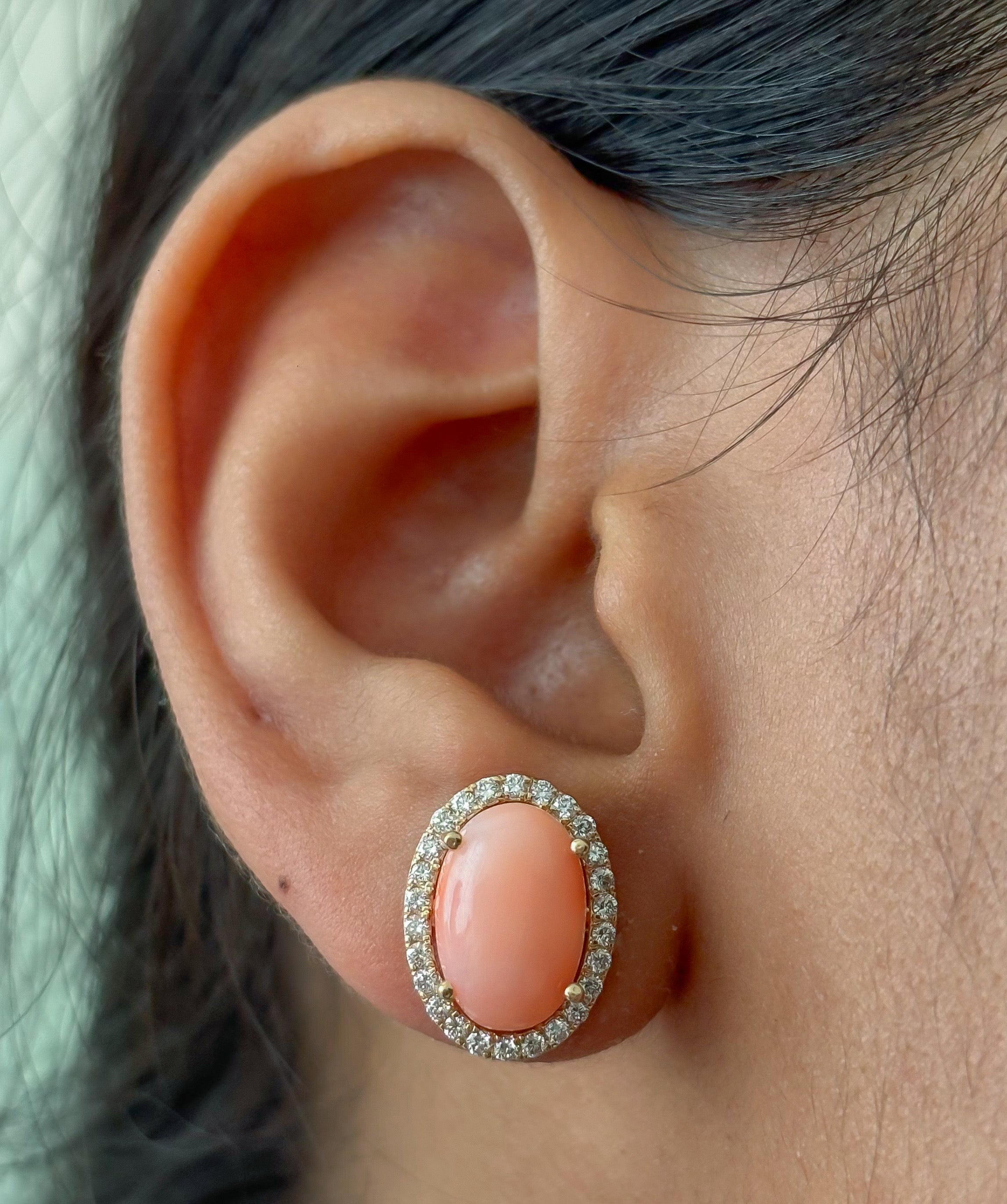 JPERG-4777/13571 Coral Diamond Earring | 14K
