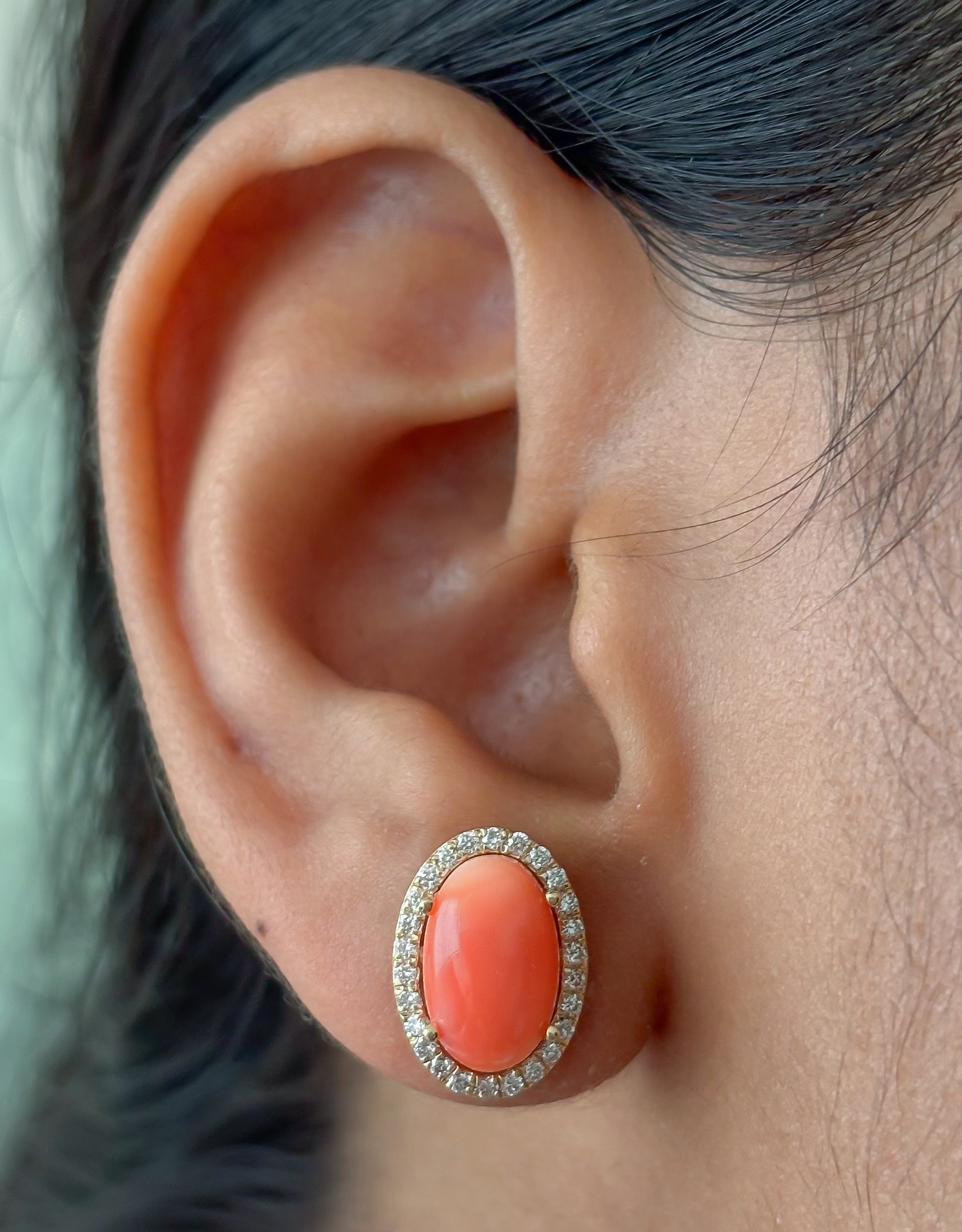 JPERG-4778/13572 Coral Diamond Earring | 14K