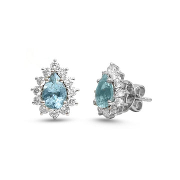 JPERG-4781/13575 Aquamarine Diamond Earring | 14K