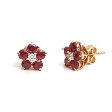 JPERG-4782/13576 Ruby Diamond Earring | 14K