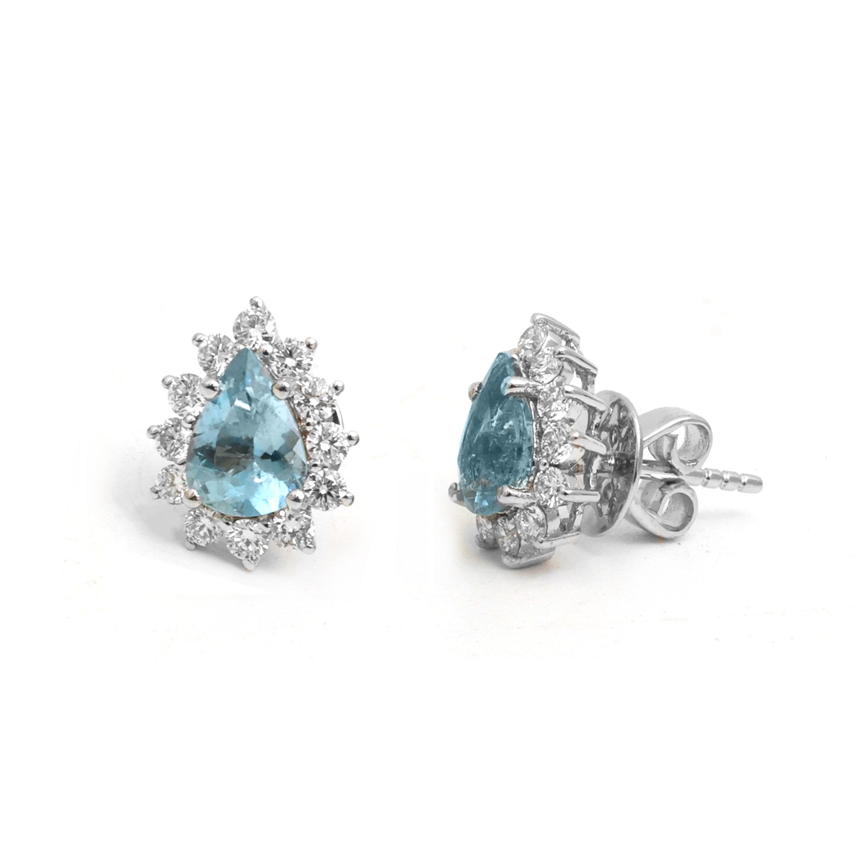 JPERG-4784/13659 Aquamarine Diamond Earring | 14K