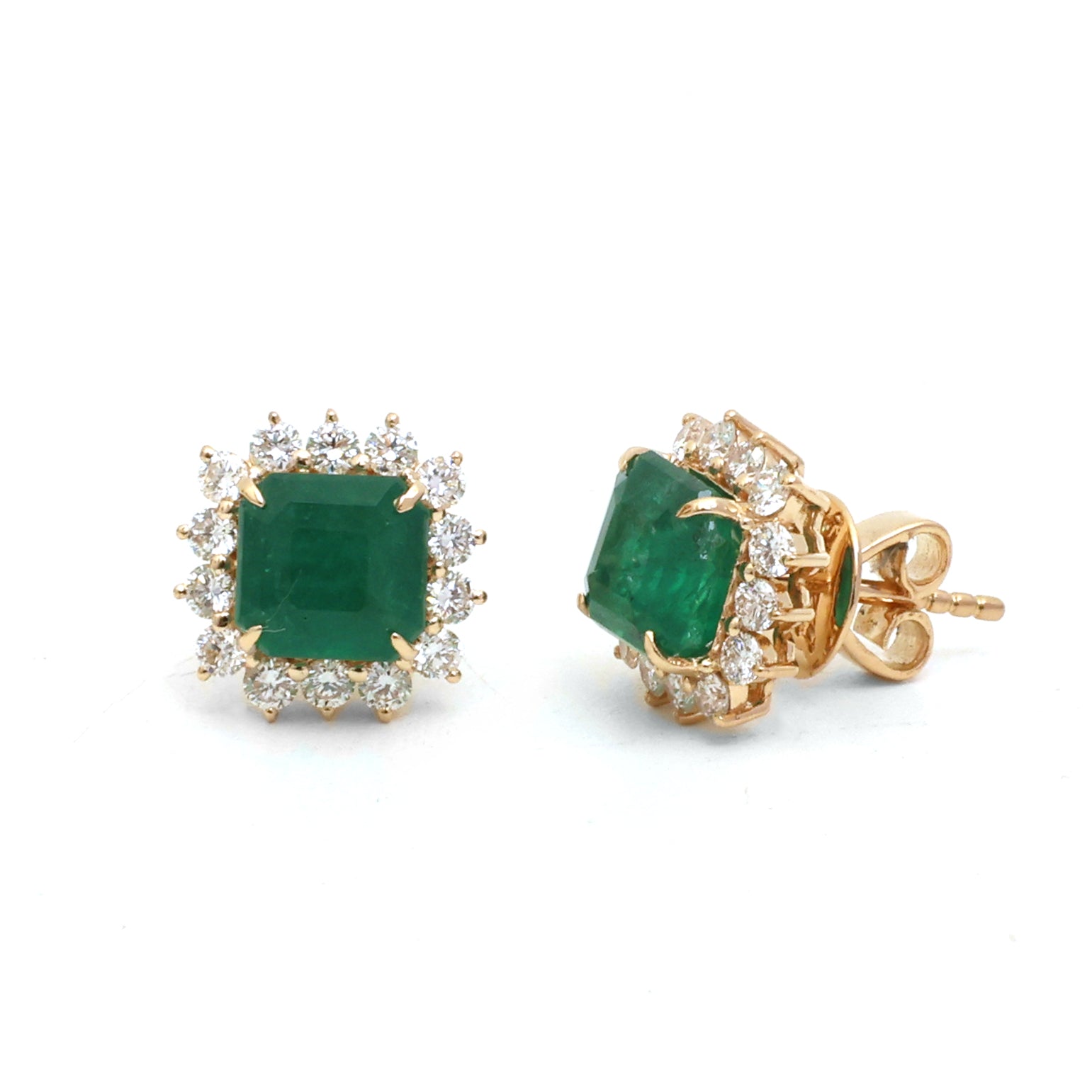 JPERG-4788/13663 Emerald Diamond Earring | 18K