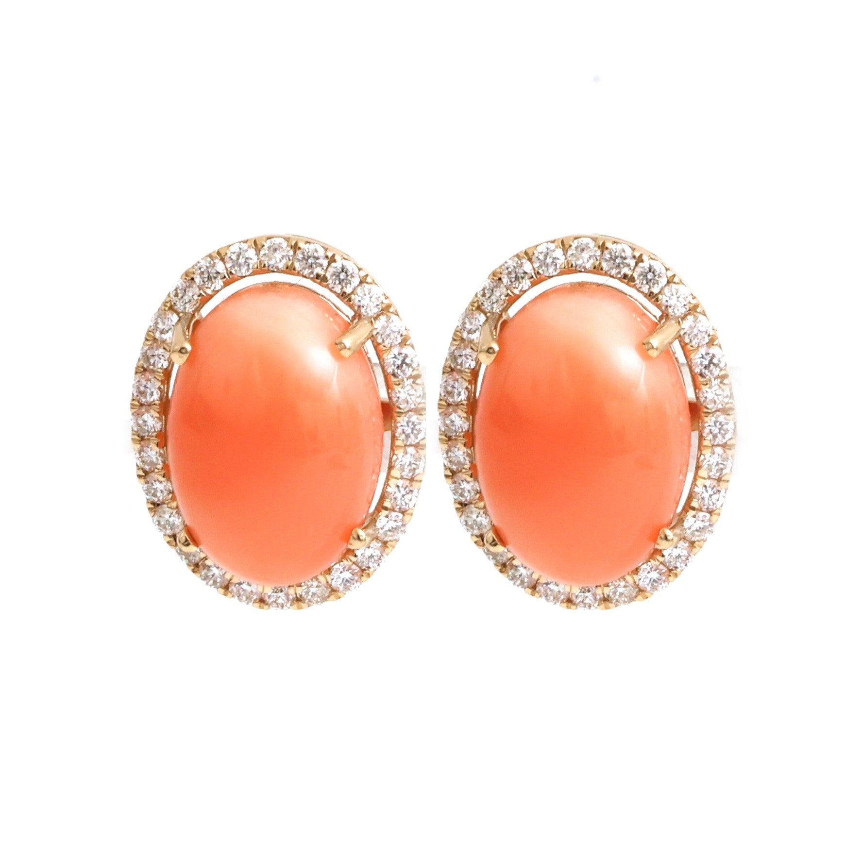 JPERG-4792/13687 Coral Diamond Earring | 14K