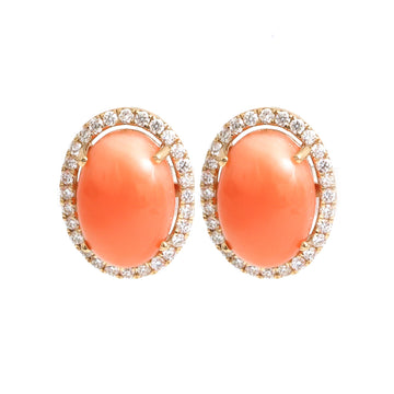 JPERG-4792/13687 Coral Diamond Earring | 14K
