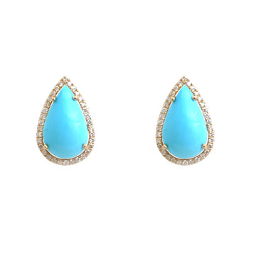JPERG-4794/13689 Turquoise Diamond Earring | 14K