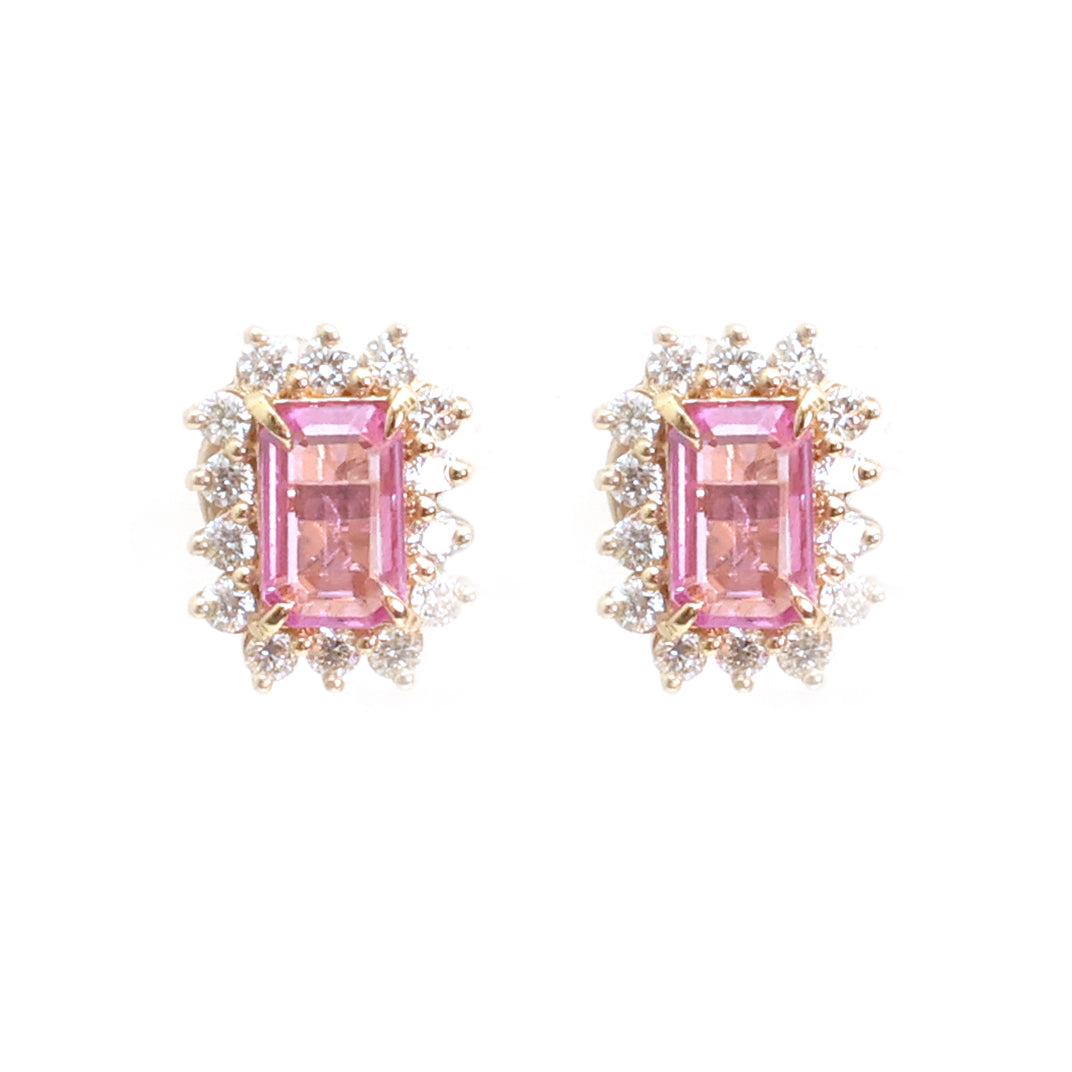 JPERG-4800/13695 Pink Sapphire Diamond Earring | 14K
