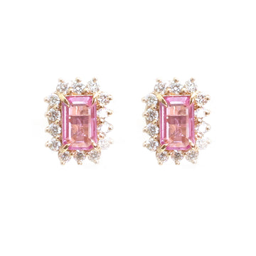JPERG-4800/13695 Pink Sapphire Diamond Earring | 14K