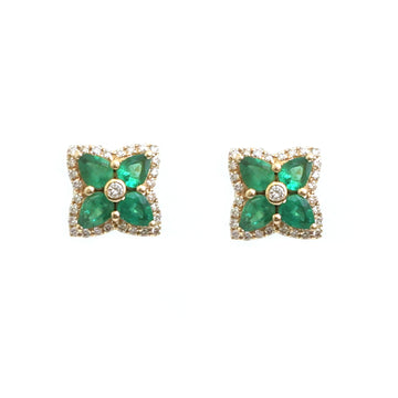 JPERG-4801/13696 Emerald Diamond Earring | 14K