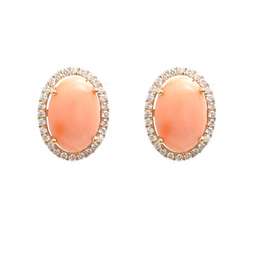 JPERG-4803/13698 Coral Diamond Earring | 14K