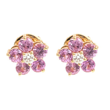 JPERG-4805/13700 Pink Sapphire Diamond Earring | 14K