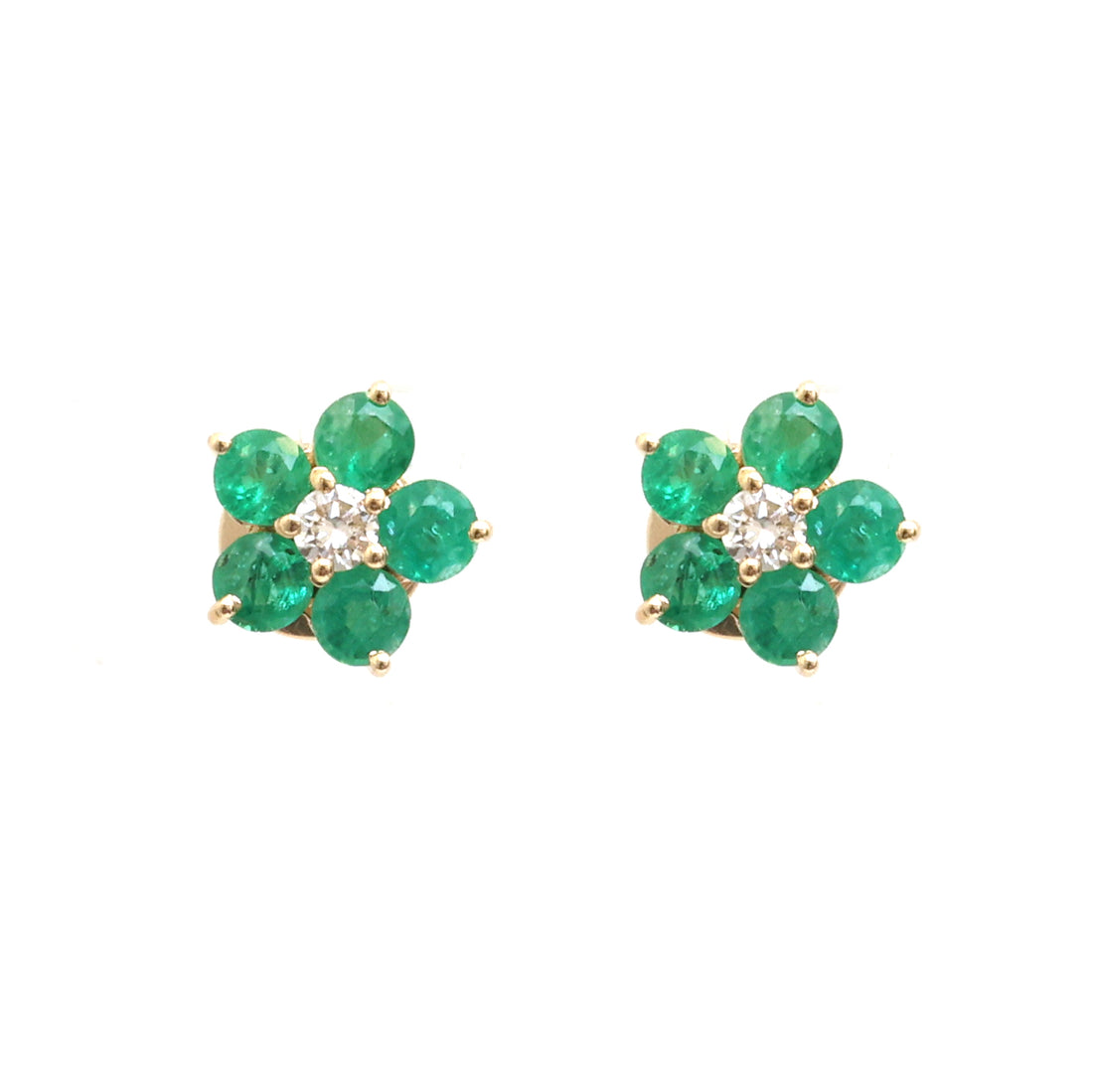 JPERG-4806/13701 Emerald Diamond Earring | 14K