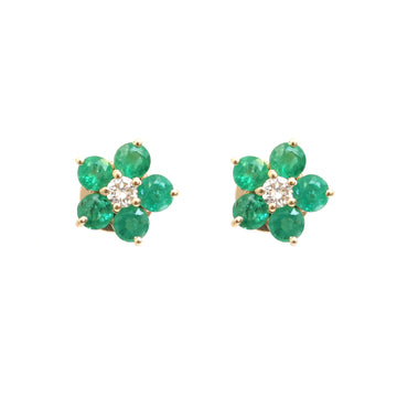 JPERG-4806/13701 Emerald Diamond Earring | 14K