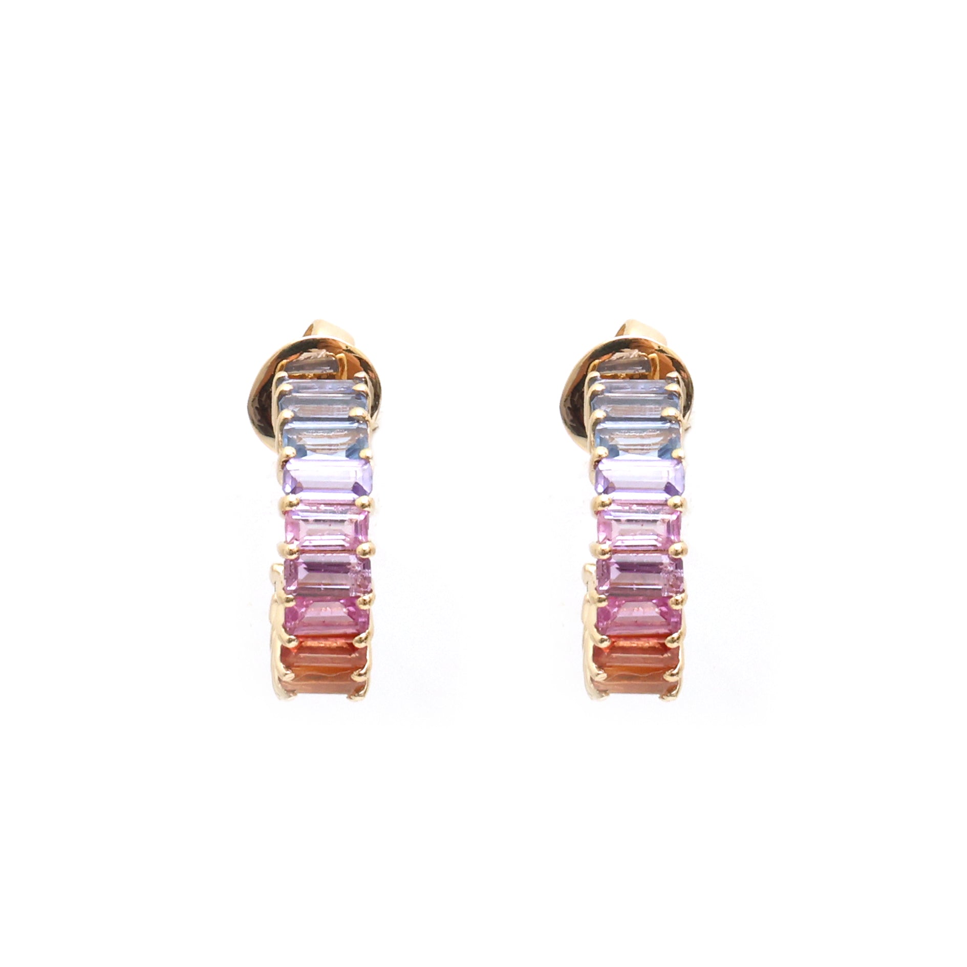 JPERG-4807/13702 Rainbow Sapphire Earring | 14K
