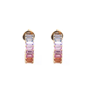 JPERG-4807/13702 Rainbow Sapphire Earring | 14K