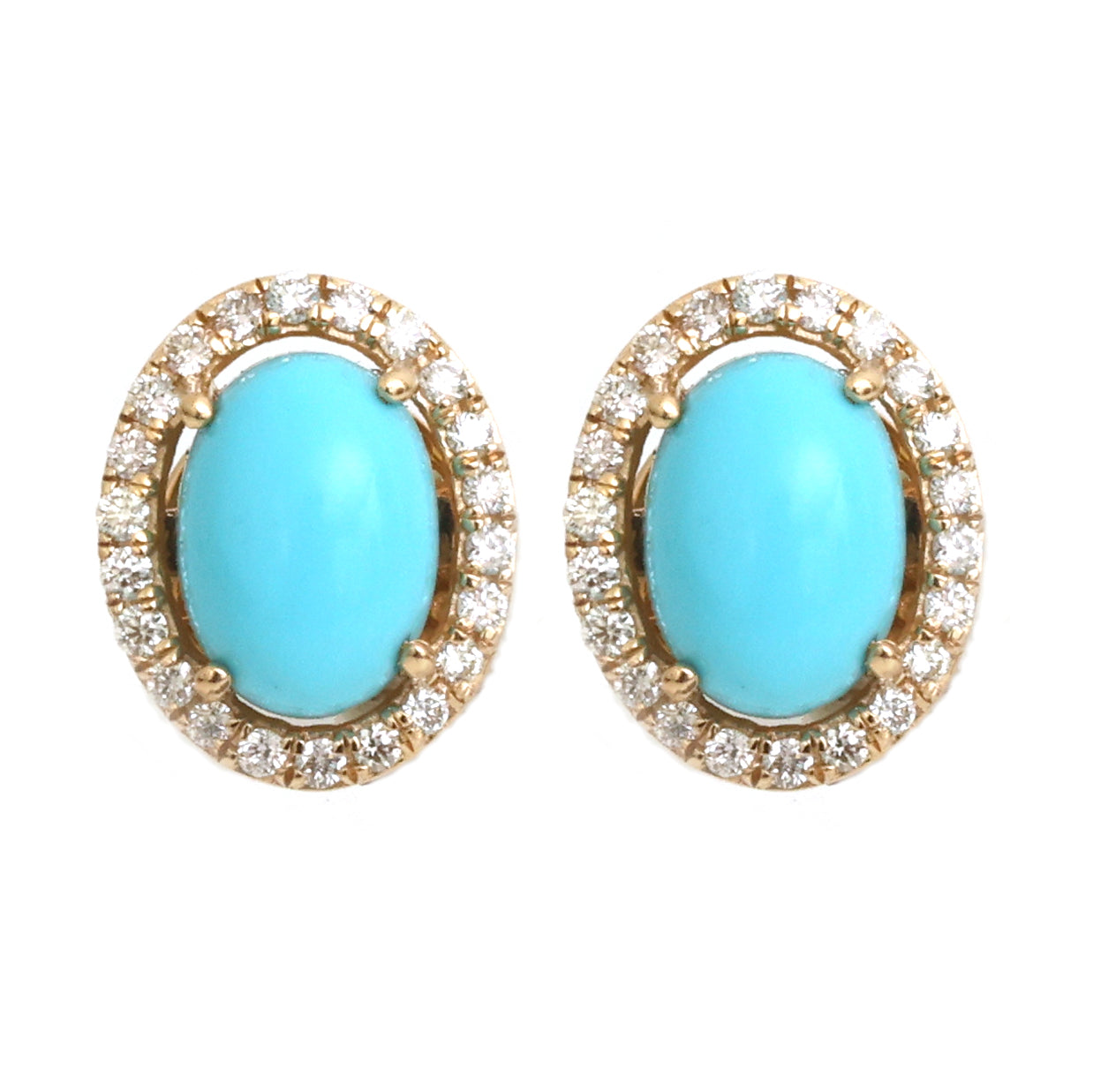 JPERG-4808/13703 Turquoise Diamond Earring | 14K