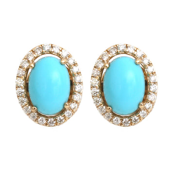 JPERG-4809/13704 Turquoise Diamond Earring | 14K